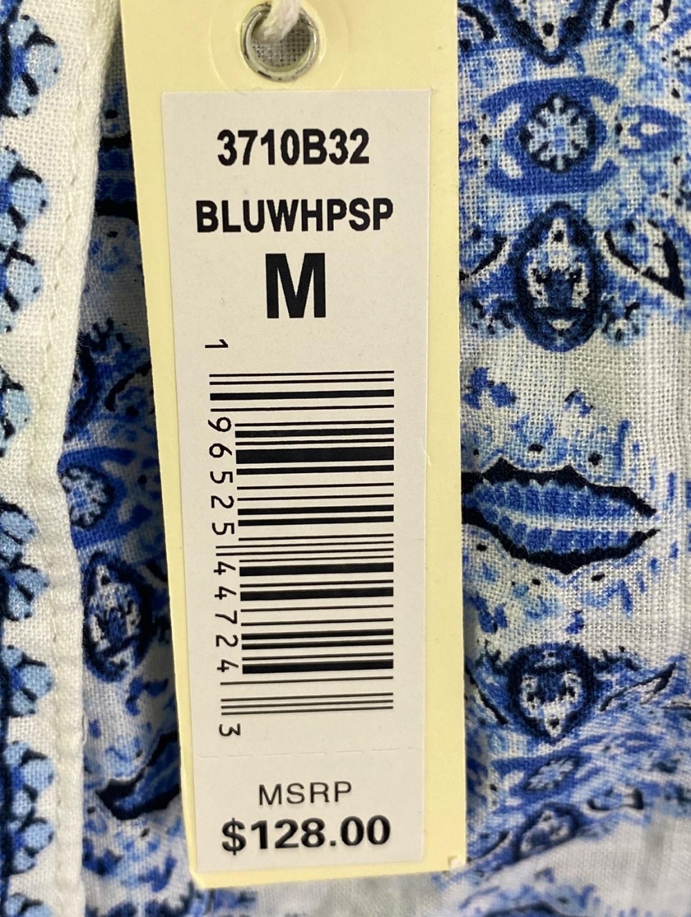 Max Studio Blue and White Square Neck Puff Sleeve Blouse Size M - Picture 5 of 7